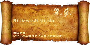 Milkovich Gilda névjegykártya
